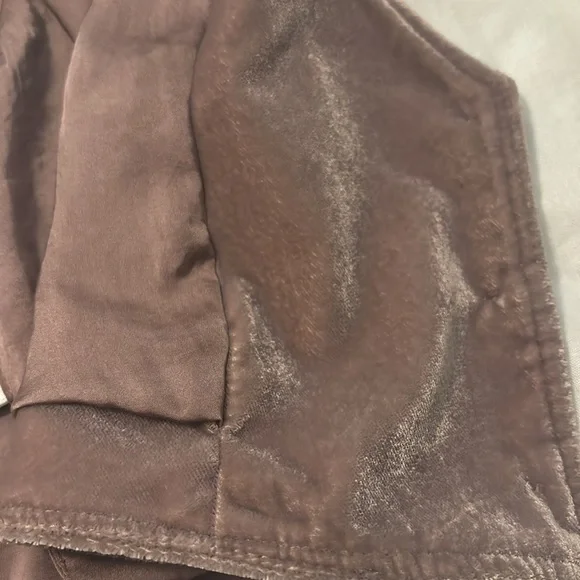 Free People rose mauve open velvet vest w/admirial buttons SZ M boho chic - Picture 10 of 13